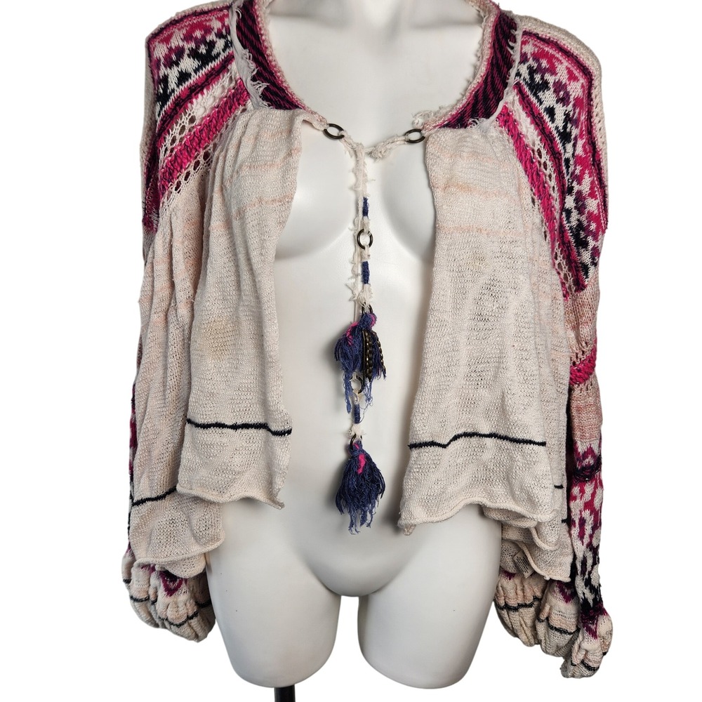Free People Bohemian Dreamland Open Front‎ Cardigan Size Medium